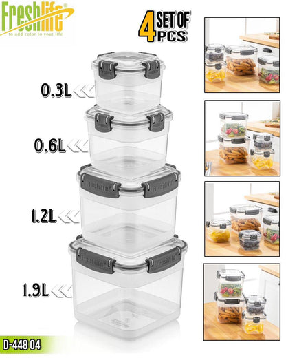 Fshlf Classy Sqr Stor Container 4pc Set