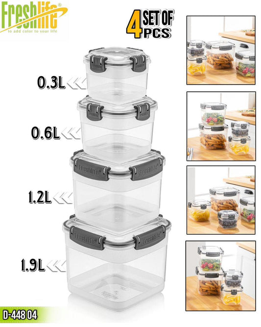 Fshlf Classy Sqr Stor Container 4pc Set