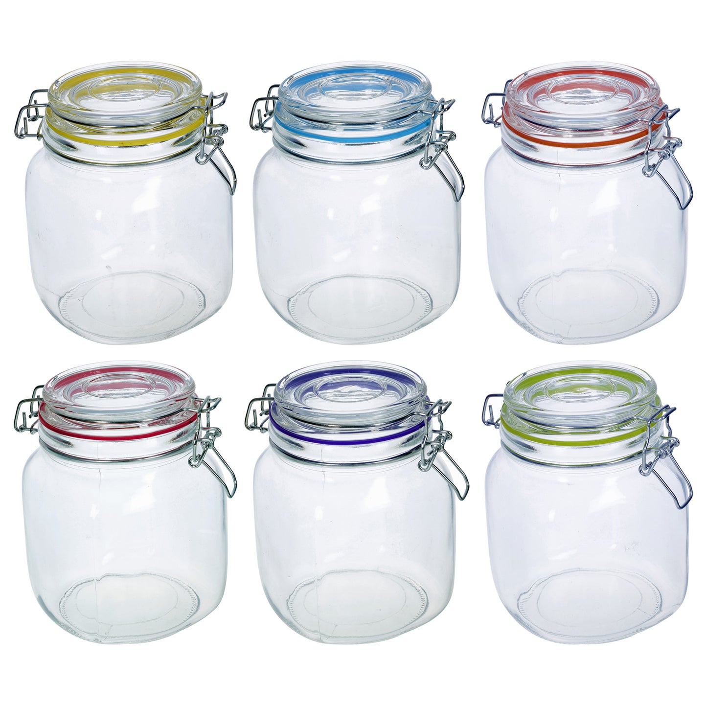 Mason Jar wFlip Lid Glass 6asst