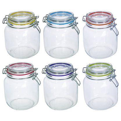 Mason Jar wFlip Lid Glass 6asst