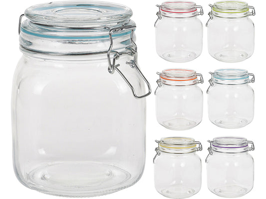 Mason Jar wFlip Lid Glass 6asst