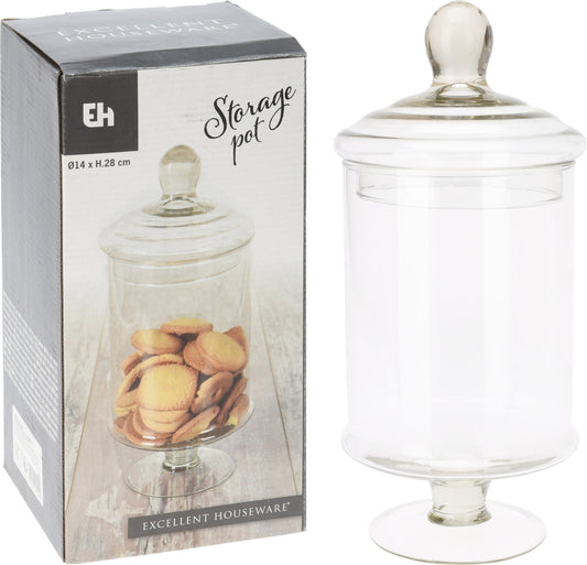 EH Cookie Jar Glass wLid 14x26cm