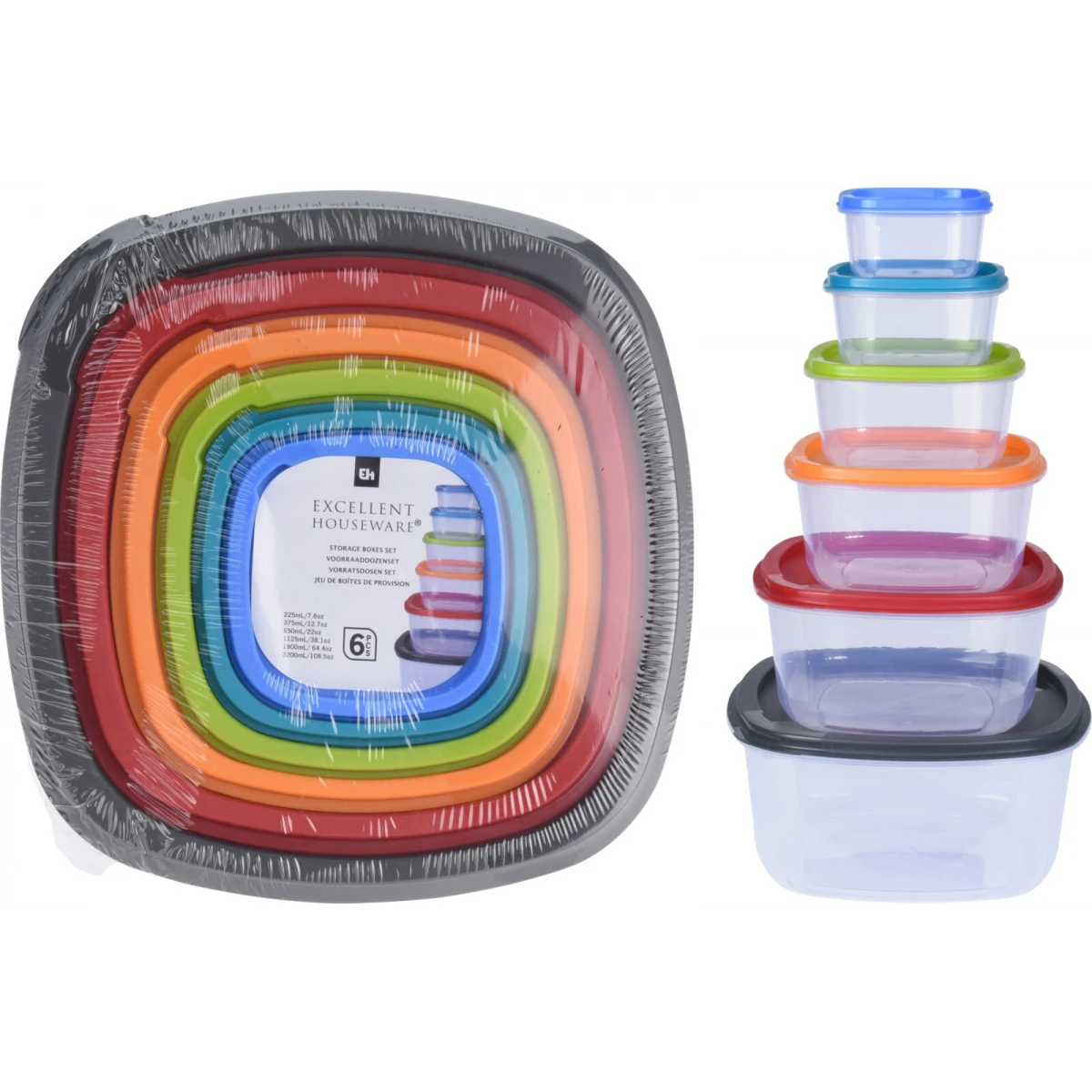 Storage Boxes wLid 6pcs