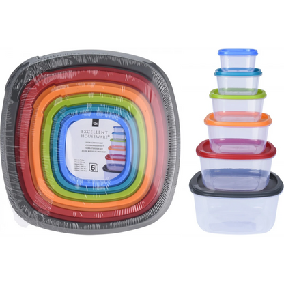 Storage Boxes wLid 6pcs