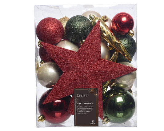 Dec Balls Shtprf 33pc sh-gl-mt mix