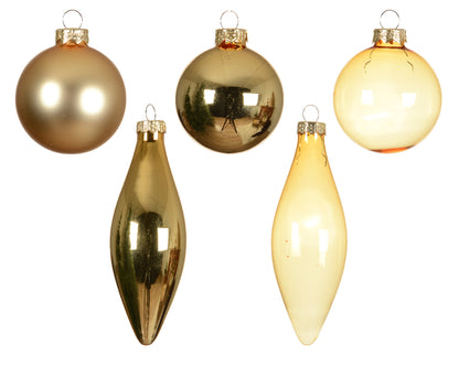 Decoris Glass Baub 10pc Gold