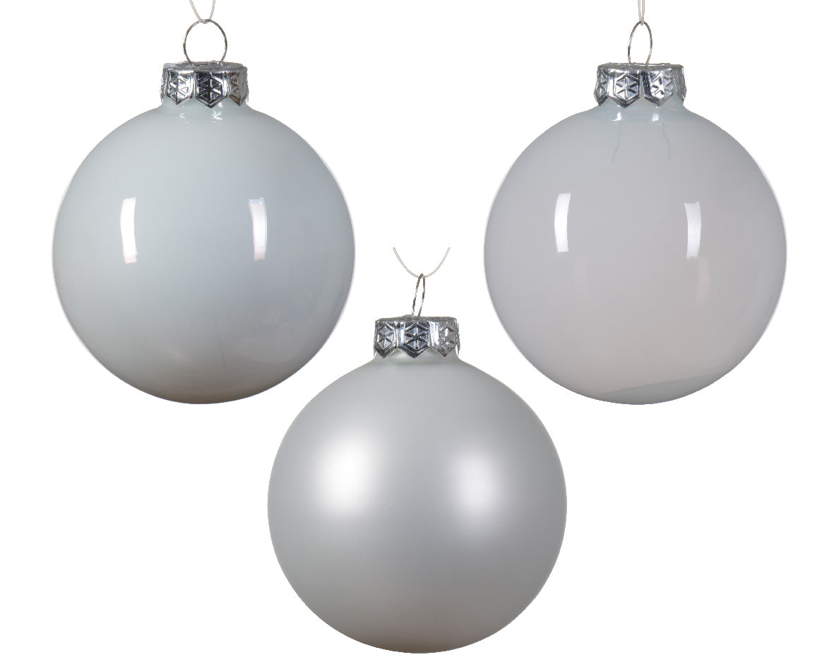 Decoris Glass Baub 21pc Wnt Wht
