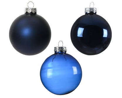 Decoris Glass Baub 21pc Nt Blu