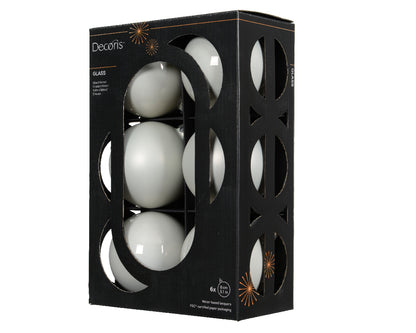Decoris Glass Baub 6pc Wnt Wht
