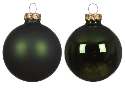Decoris Glass Baub 6pc Pn Green
