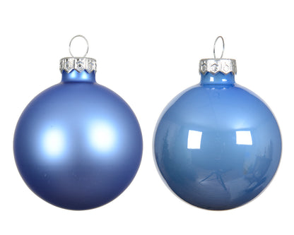 Decoris Glass Baub 6pc Sky Blue