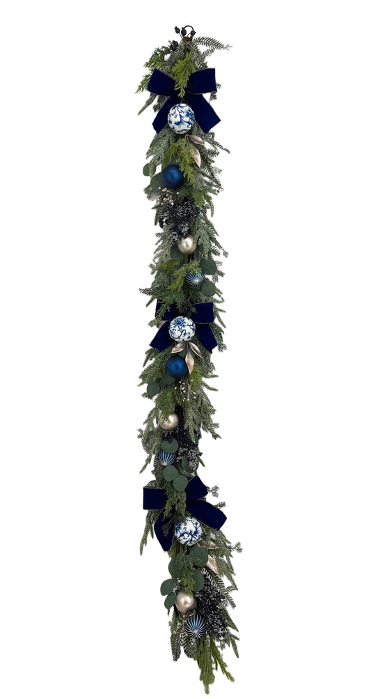 Garland 6ft Balls/Bow Blue