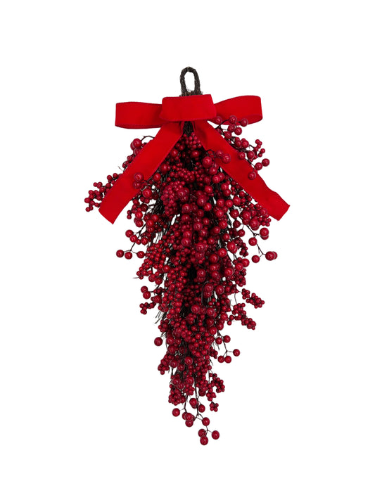 Swag Rattan 28in Red Berries