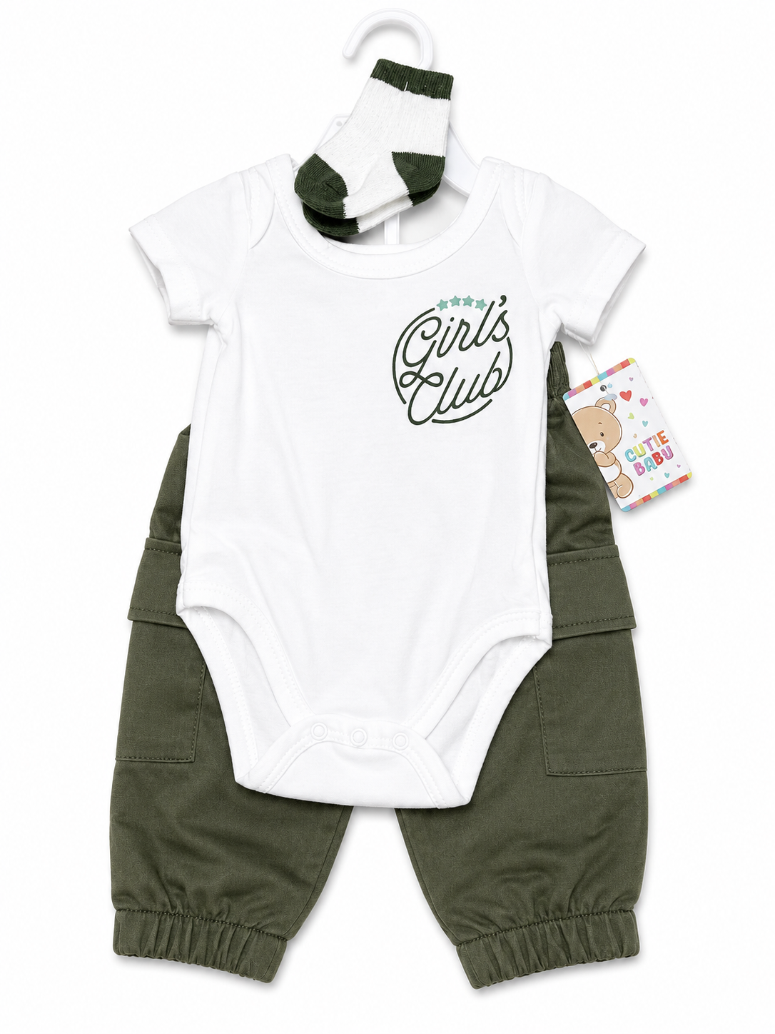 New-Born Girls 3pc Girls Club 0-3m