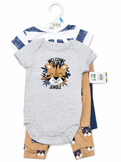 New-Born Boys 4pc Set WTT/Jungle 0-3M