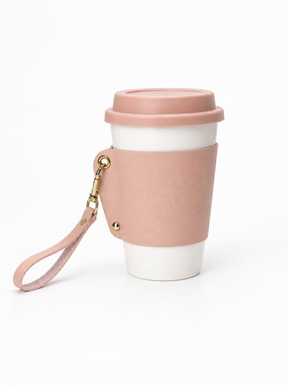 Porcelain Coffee Mug w/Lid Wht 400ml