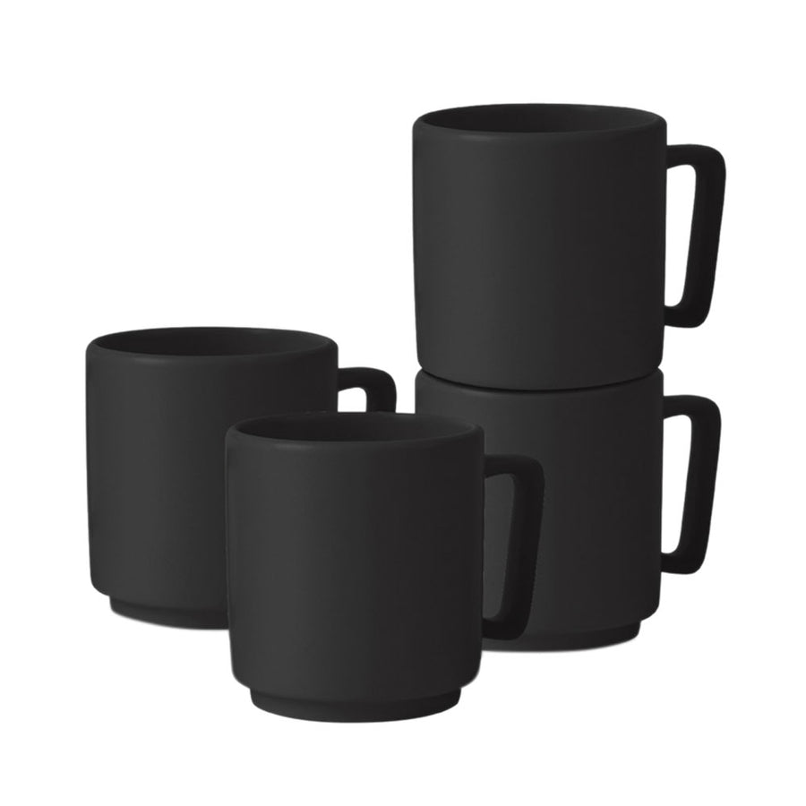Mug Set 4pcs Matte Blk