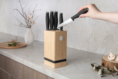 Knife 6pc Bmb Stnd Blk Mt
