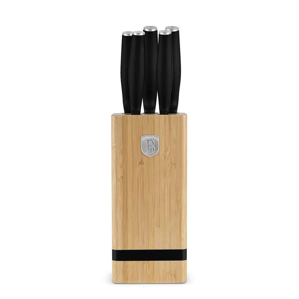 Knife 6pc Bmb Stnd Blk Mt