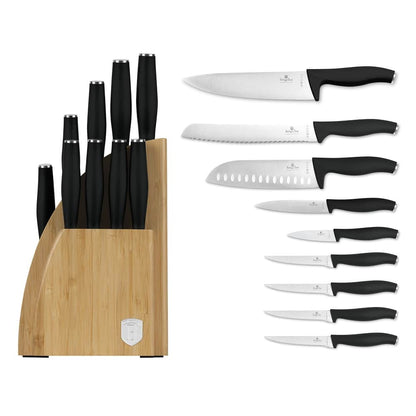 Knife 10pc Set Bmb Stnd Blk Mt