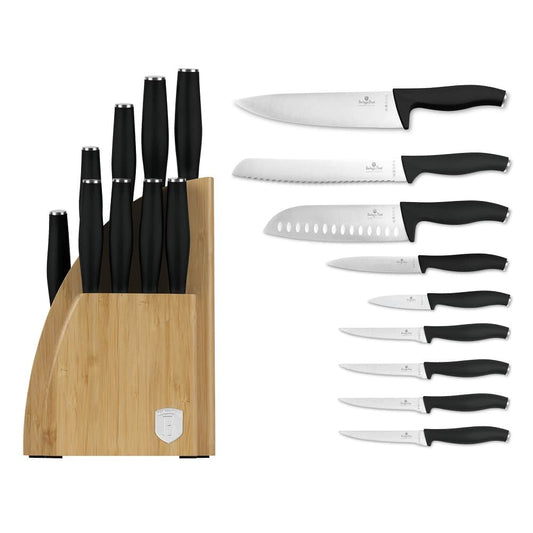 Knife 10pc Set Bmb Stnd Blk Mt