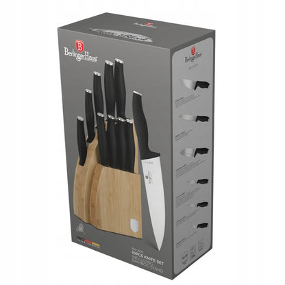 Knife 10pc Set Bmb Stnd Blk Mt