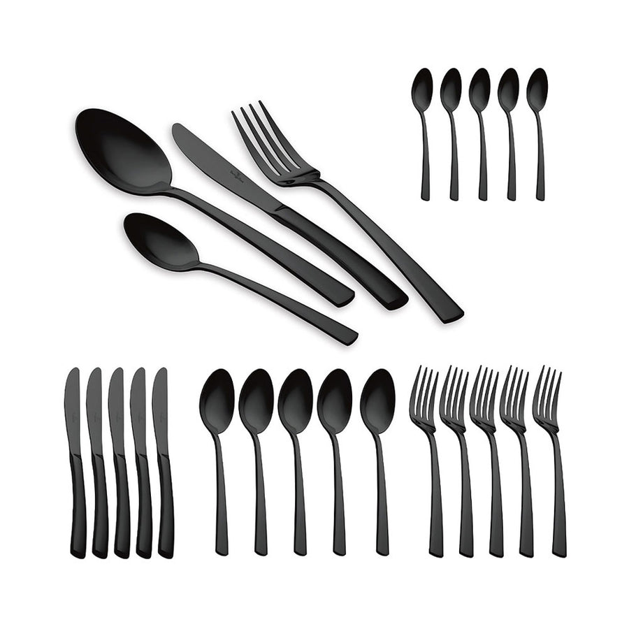 Cutlery Set 24pc Mirror Blk