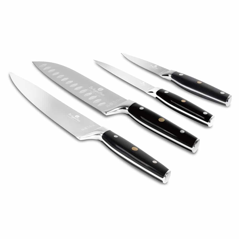 Knife Set 4pc Blk Matt Silver