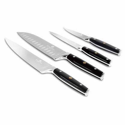 Knife Set 4pc Blk Matt Silver