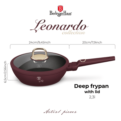 BH Frypan Dp w/Lid 24cm Leonardo