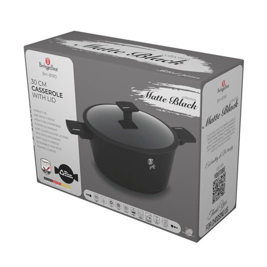 BH Casserole w Lid 30cm Mt Blk