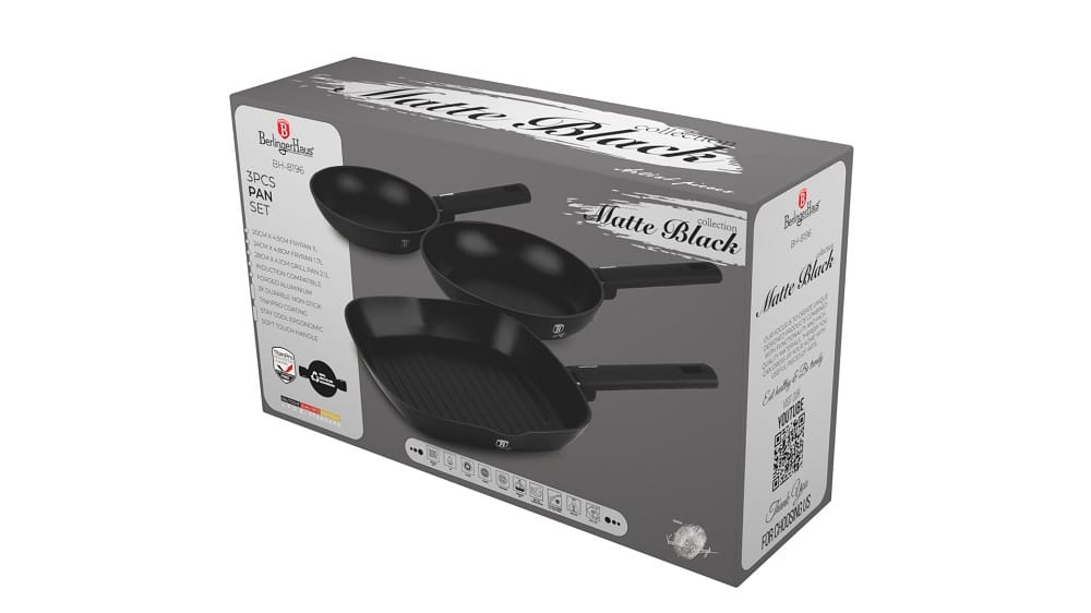 BH Frypan Set 3pc Matte Black