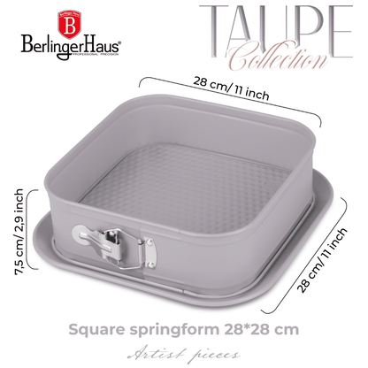 BH Springform Sq 28X28cm Taupe