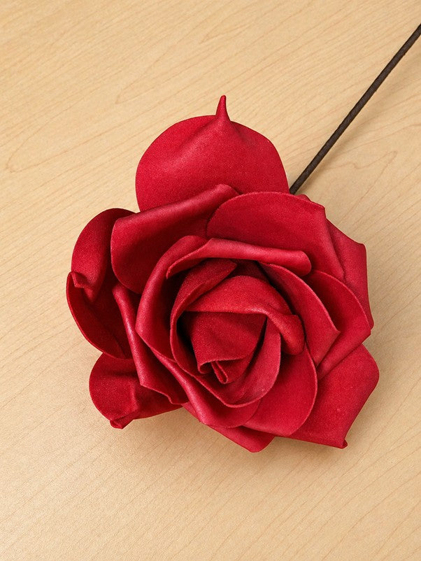 HB Foam Single Rose On Steam Red