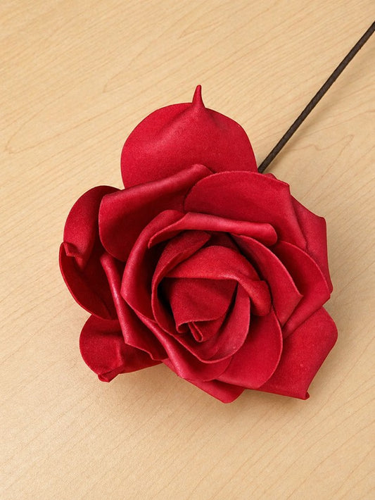 HB Foam Single Rose On Steam Red