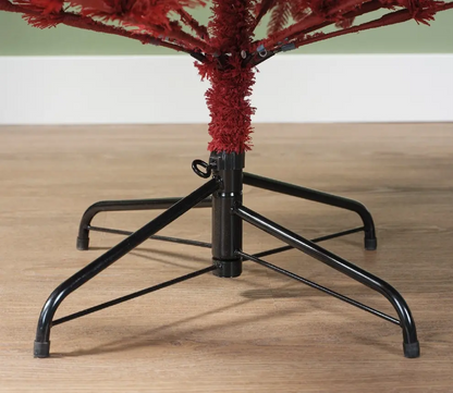 Artificial Burgundy Fir Flock Hinged Tree 8ft