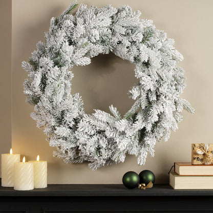 Wreath 31.5in 272 Tips Snowy Indoor