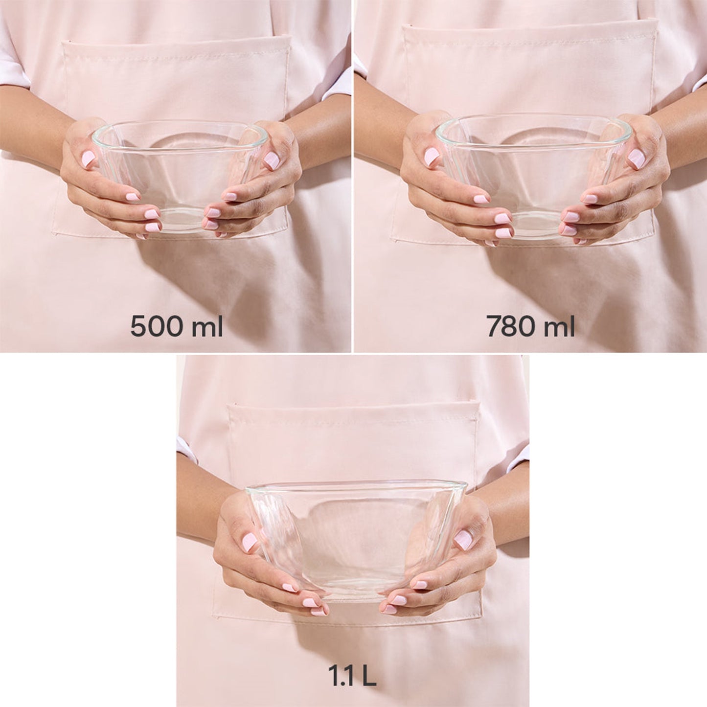 Boro Glass Mixing Bowl Set 3pc