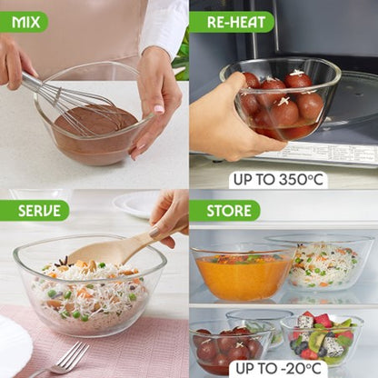 Boro Glass Mixing Bowl Set 3pc