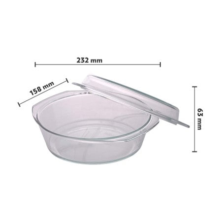 Boro Rnd Casserole Glass Dish w/Lid 1.5L