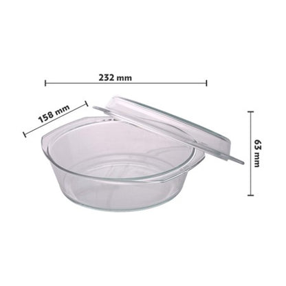 Boro Rnd Casserole Glass Dish w/Lid 1.5L