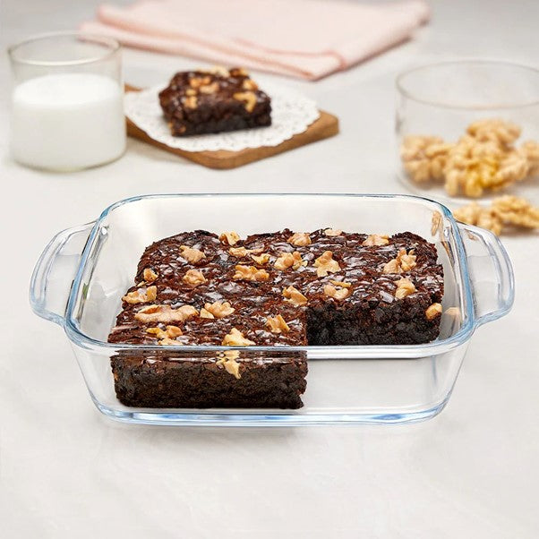 Boro Sq Glass Dish w/Handle 800ml