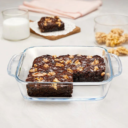 Boro Sq Glass Dish w/Handle 800ml