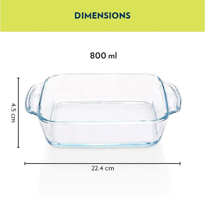 Boro Sq Glass Dish w/Handle 800ml