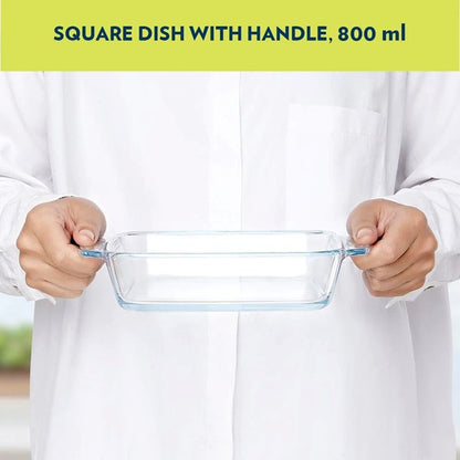 Boro Sq Glass Dish w/Handle 800ml