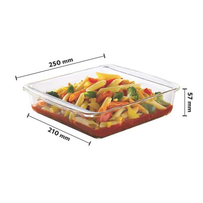Boro Sq Glass Baking Dish w/Handle 1.6L