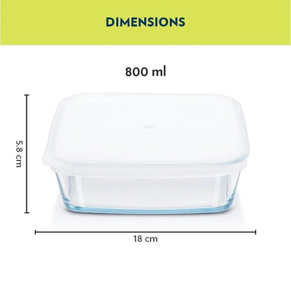 Boro Sq Glass Baking Dish w/Lid 800ml