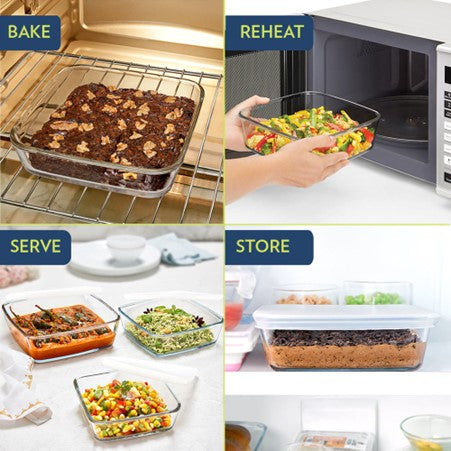 Boro Glass Dish Set w/Plastic Lids 3pc