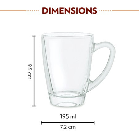 Boro Glass Mug Serene 6pc 195ml