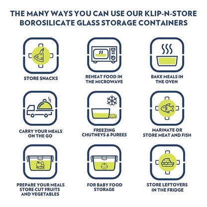 Boro Rect/Glass Bowl 640ml